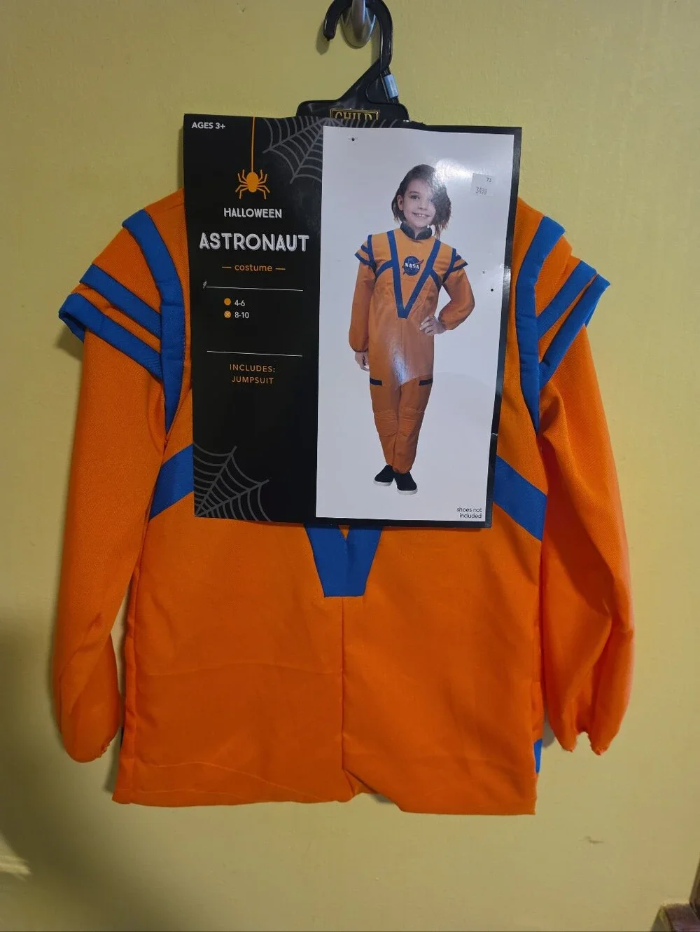 NWT NASA Astronaut Child Boy or Girl Size 8-10 Orange Jumpsuit Halloween Costume